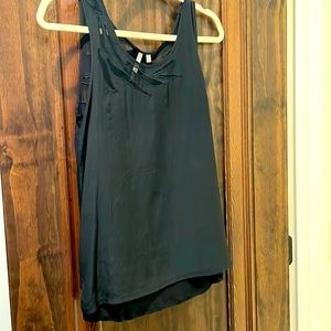 Black Tank with animal print mesh cutouts